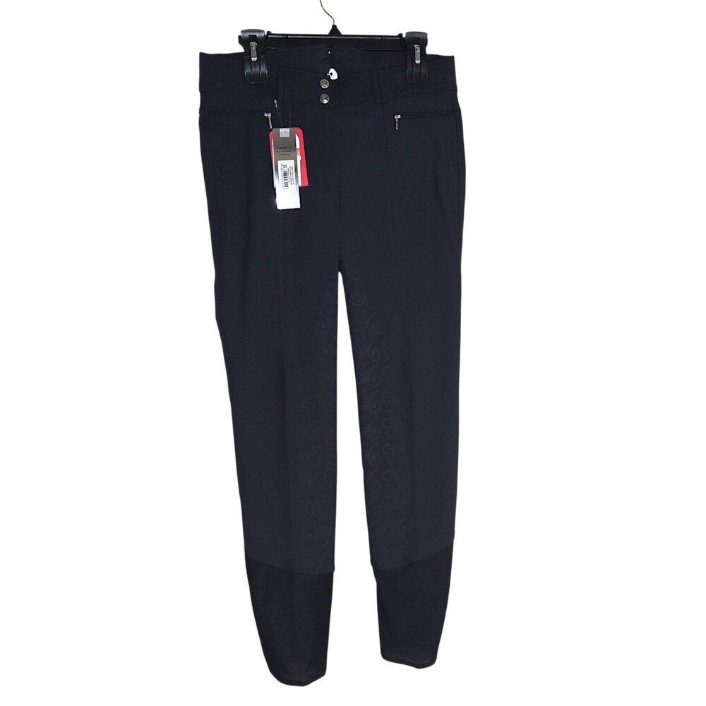 Horze Grand Prix Thermo Softshell Silicone FS Riding Pants Black Womens 30